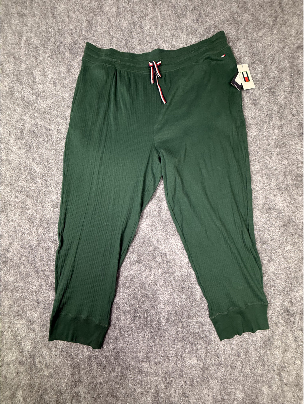 Tommy Hilfiger Women's Dark Green Ribbed Jogger Pants XXL